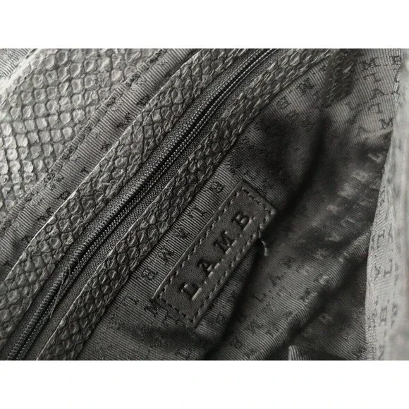 L.A.M.B By Gwen Stefani Black Leather Snake Print Crossbody Bag Voodoo Sash Saks - Picture 6 of 13